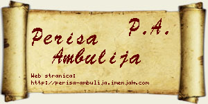 Periša Ambulija vizit kartica